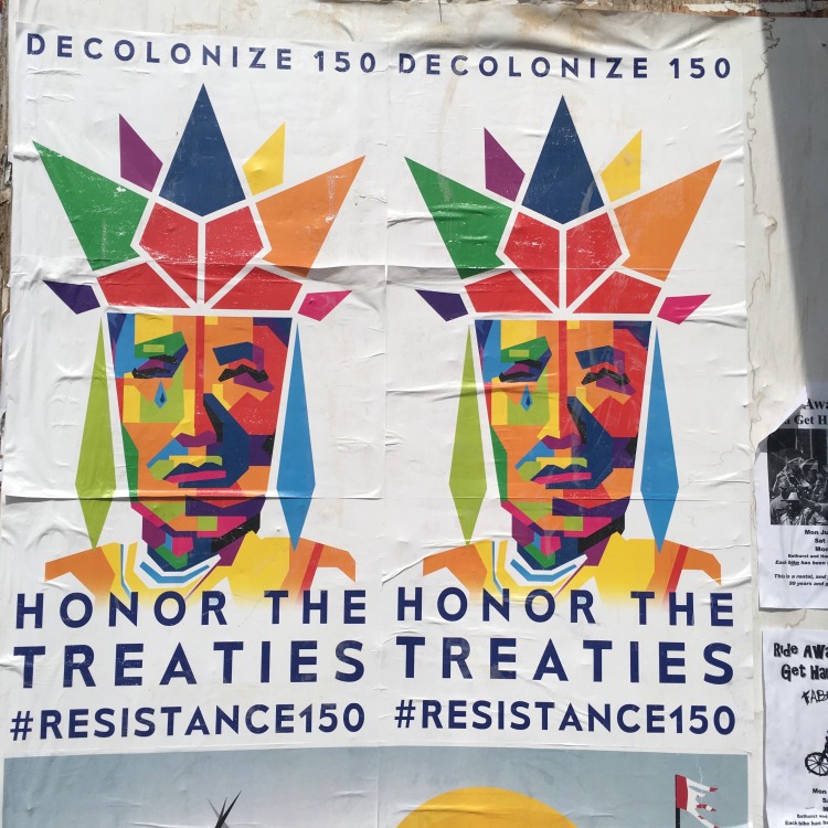 Honour the treaties #resistance150 poster